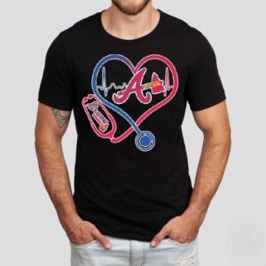 Atlanta Braves Caring Hearts Nurse Stethoscope Shirt