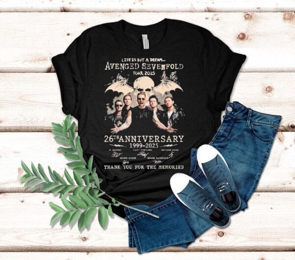 Avenged Sevenfold Life Is But A Dream Tour 2025 26th Anniversary 1996 2025 Thank You For The Memories Signatures Shirt