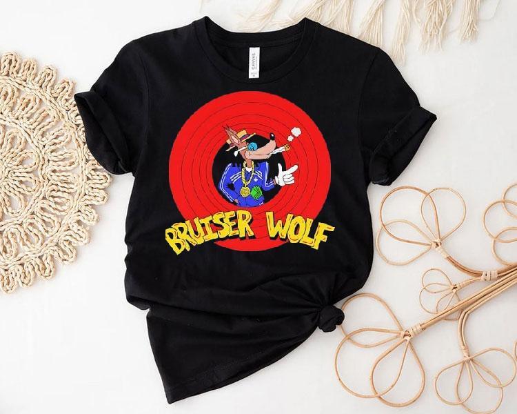 Bruiser Wolf Smoking Cartoon Logo Shirt 4 Bruiser Wolf Smoking Cartoon Logo Tshirt
