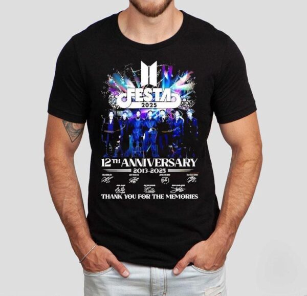 Bts Festa 2025 12th Anniversary 2013-2025 Signature Thank You For The Memories Shirt