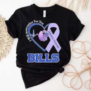 Buffalo Bills I Will Remember For You Alzheimer S Awareness Heartbea Tshirt