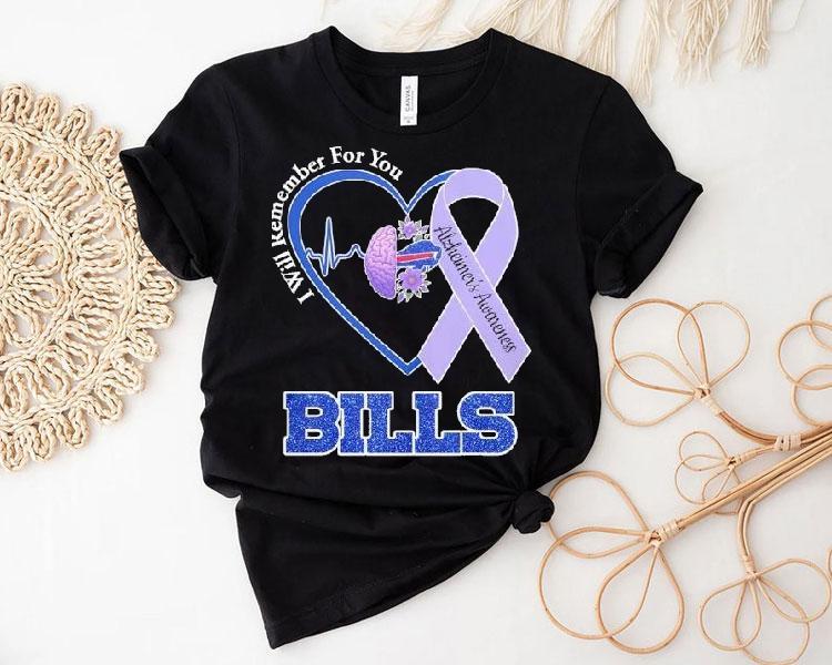 Buffalo Bills I Will Remember For You Alzheimer's Awareness Heartbeat Shirt 4 Buffalo Bills I Will Remember For You Alzheimer S Awareness Heartbea Tshirt
