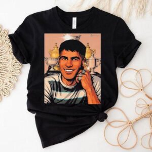 Carlos Alcaraz Wins 5 Slam Finals 5 Slam Titles Roland Garros Champion 2025 Trophy Shirt