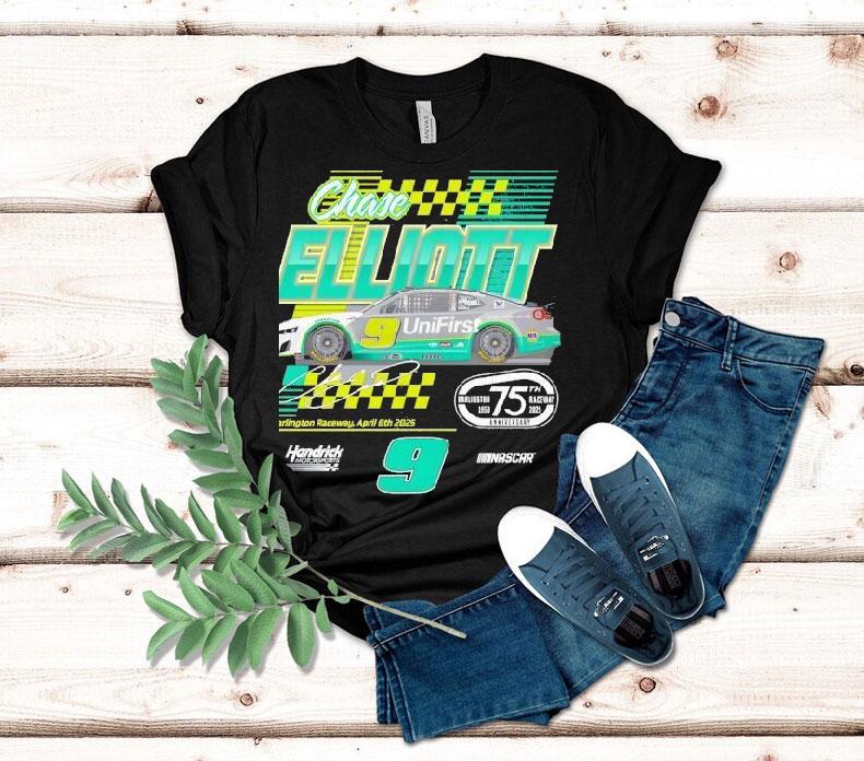 Chase Elliott #9 Unifirst Darlington Throwback Signature Shirt 4 Chase Elliott Unifirst Darlington Throwback Signature Tshirt