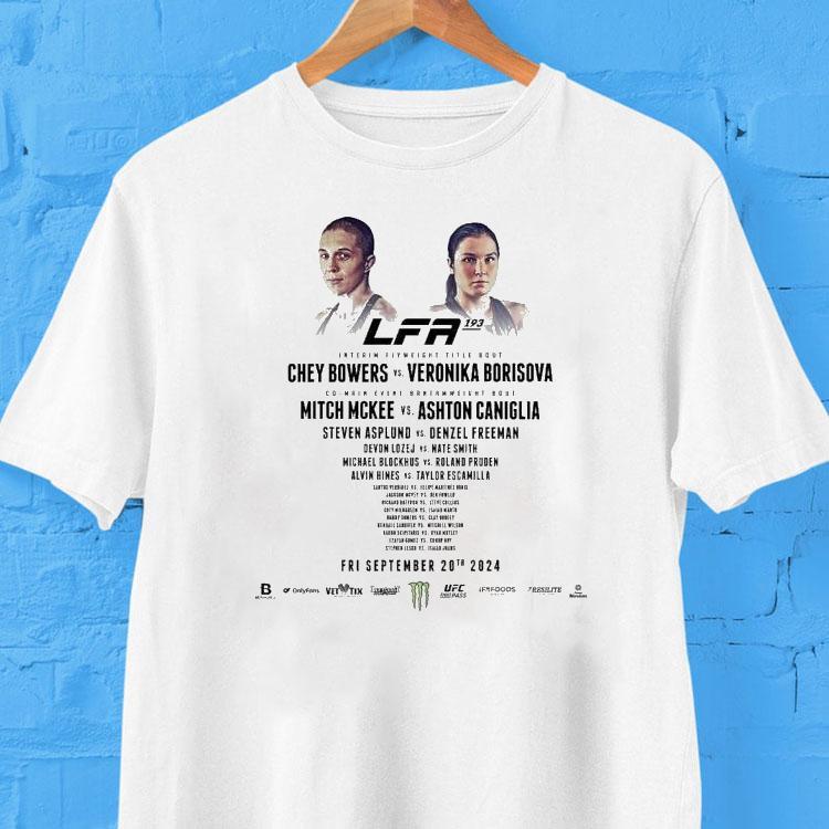 Chey Bowers Vs Veronika Borisova Legacy Fighting Alliance Lfa 193 Shirt 2 Chey Bowers Vs Veronika Borisova Legacy Fighting Alliance Lfa Tshirt