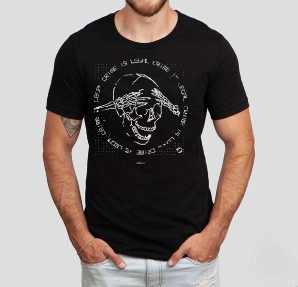 Coffeezilla Crime Is Legal Skull Hands Skeleton Shirt