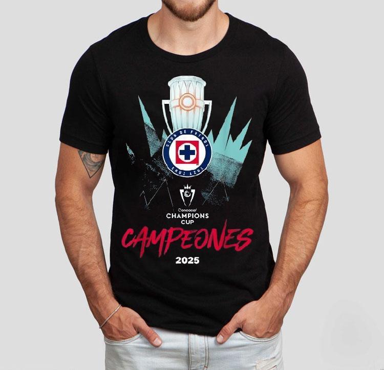 Cruz Azul Club De Futbol Concacaf Champions Cup Campeones 2025 Trophy Shirt 4 Cruz Azul Club De Futbol Concacaf Champions Cup Campeones Trophy Tshirt