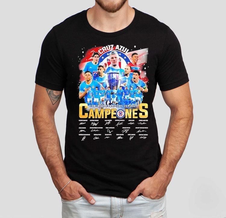 Cruz Azul Fc 2025 Concacaf Champions Cup Campeones Signatures Shirt 4 Cruz Azul Fc Concacaf Champions Cup Campeones Signatures Tshirt