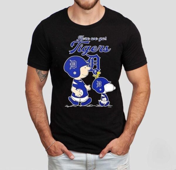 Detroit Tigers Here We Go The Peanuts Movie Shirt
