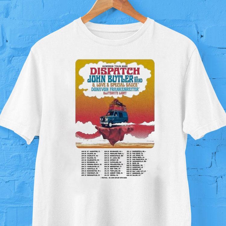 Dispatch John Butler June July Summer Tour 2025 Dates Shirt 2 Dispatch John Butler June July Summer Tour Dates Tshirt