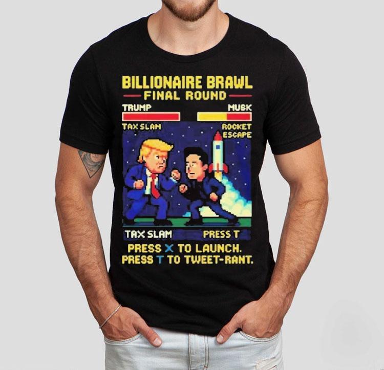 Elon Musk Vs Donald Trump Billionaire Brawl Final Round Cartoon Shirt 4 Elon Musk Vs Donald Trump Billionaire Brawl Final Round Cartoon Tshirt