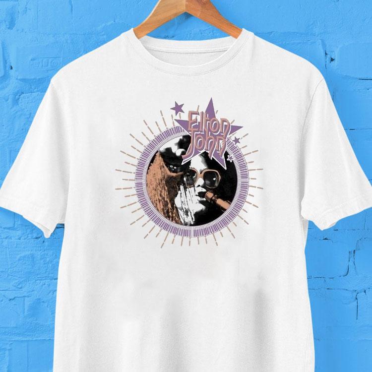 Elton John Gybr Sunburst Piano Frame Photo Shirt 2 Elton John Gybr Sunburst Piano Frame Photo Tshirt