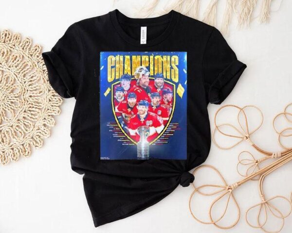 Florida Panthers Hockey With All Names Of Legends Stanley Cup Champions 2025 Shirt
