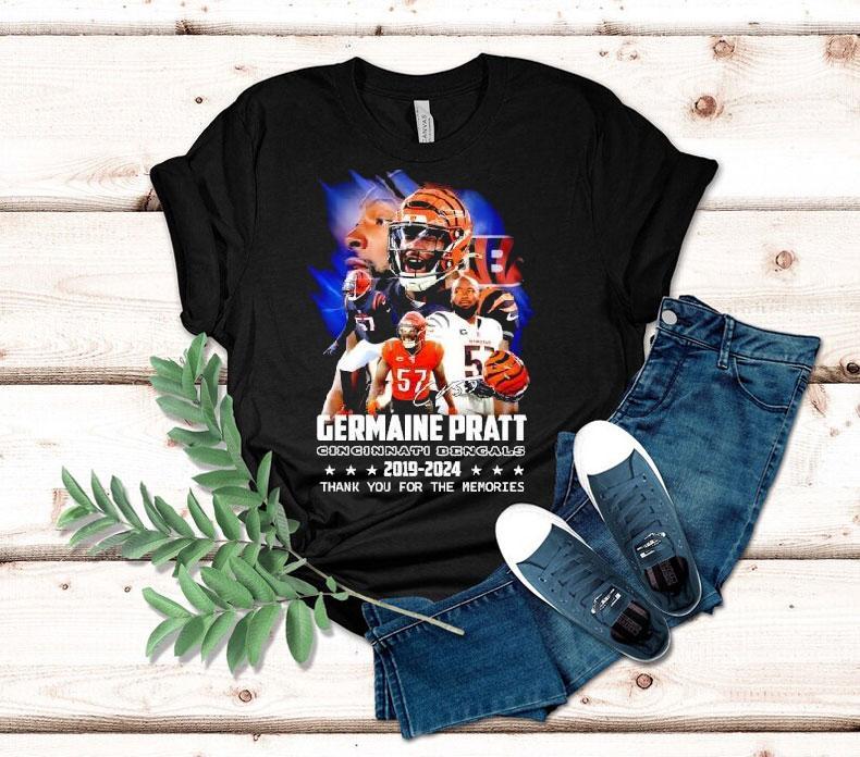 Germaine Pratt Cincinnati Bengals 2019-2024 Thank You For The Memories Signatures Shirt 4 Germaine Pratt Cincinnati Bengals Thank You For The Memories Signatures Tshirt