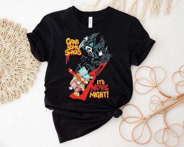 Ghostface Grab Some Snacks It’s Movie Night At The Movies Grim Shirt