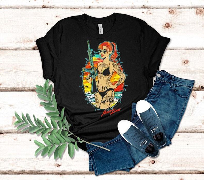 Gun Girl Summer Nine Line Shirt 4 Gun Girl Summer Nine Line Tshirt