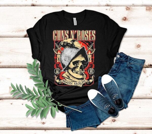 Guns N Roses Tour At Hradec Krlov In Czech Republic On June 15 2025 Skull Axe Shirt