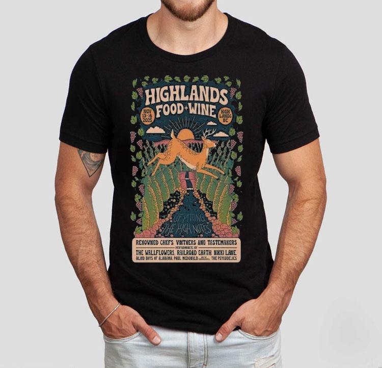 Highlands Food Wine November 13-16, 2025 Highlands, Nc Deer Shirt 4 Highlands Food Wine November Highlands Nc Deer Tshirt