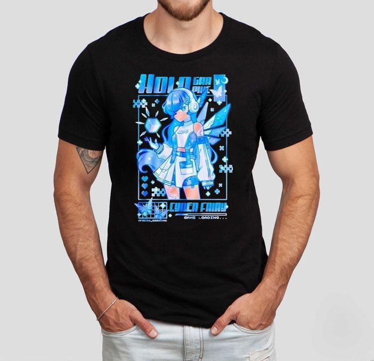 Holographic Cyber Fairy Game Loading Shirt 4 Holographic Cyber Fairy Game Loading Tshirt