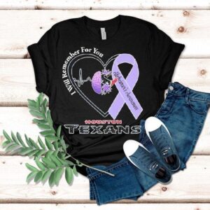 Houston Texans I Will Remember For You Alzheimer’s Awareness Heartbeat Brain Shirt
