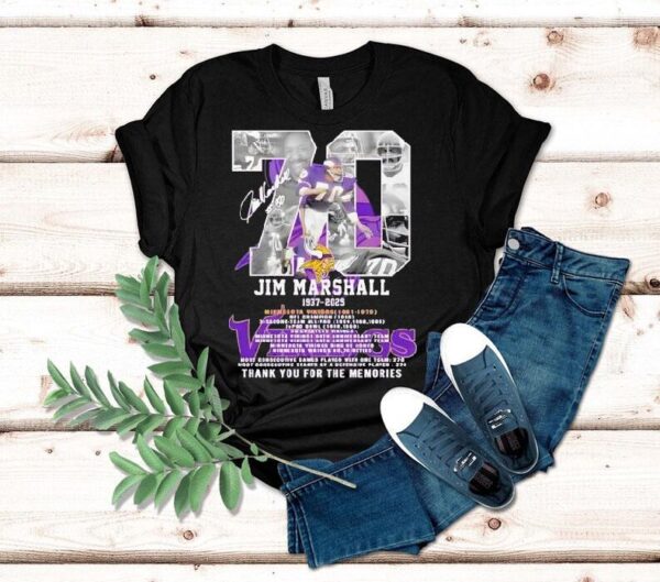 Jim Marshall Commemorative 1937–2025 Thank You For The Memories Signatures Shirt