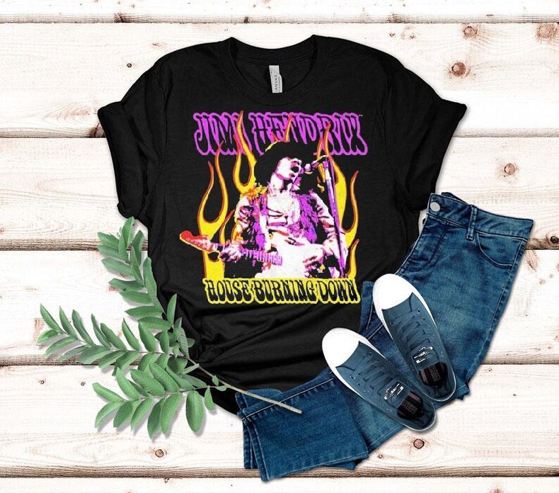 Jimi Hendrix House Burning Down Shirt 4 Jimi Hendrix House Burning Down Tshirt