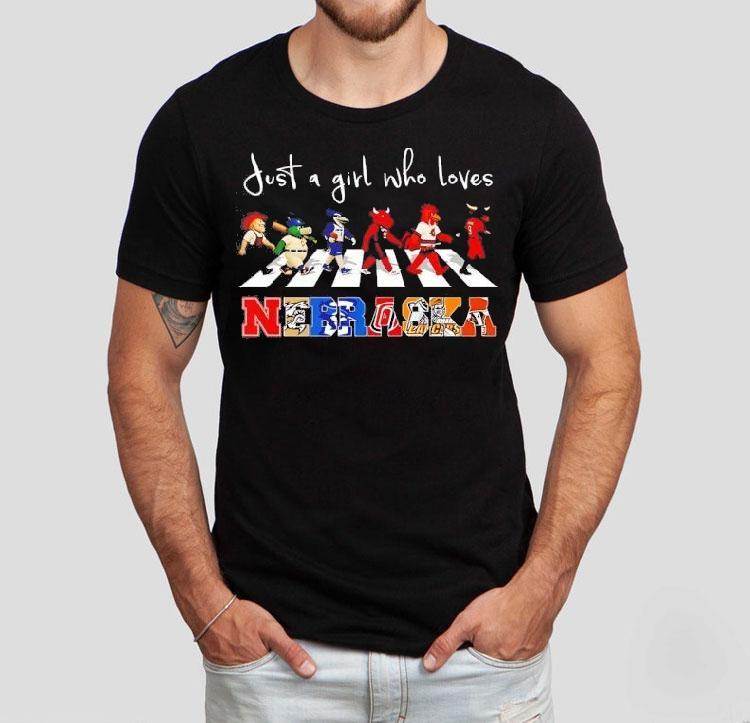Just A Girl Who Loves Nebraska Sport Teams Mascots Walking Across Shirt 4 Just A Girl Who Loves Nebraska Sport Teams Mascots Walking Across Tshirt