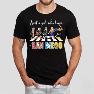 Just A Girl Who Loves San Diego Sports Team Mascot Walking Across Shirt
