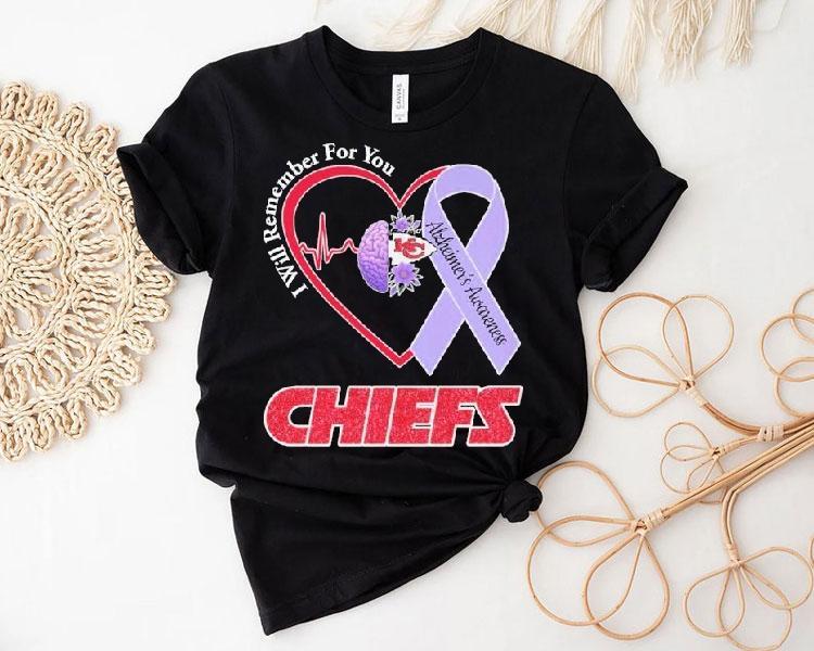 Kansas City Chiefs I Will Remember For You Alzheimer's Awareness Heartbeat Brain Shirt 4 Kansas City Chiefs I Will Remember For You Alzheimer S Awareness Heartbeat Brain Tshirt