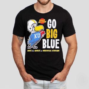 Kansas Jayhawks Go Big Blue Wave The Wheat At Memorial Stadium Shirt