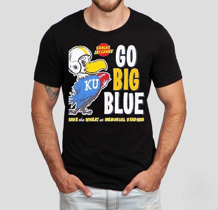 Kansas Jayhawks Go Big Blue Wave The Wheat At Memorial Stadium Shirt 4 Kansas Jayhawks Go Big Blue Wave The Wheat At Memorial Stadium Tshirt
