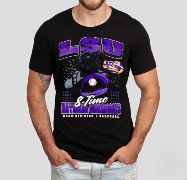 Lsu Tigers 8-time National Champions Ncaa Division I Baseball Shirt