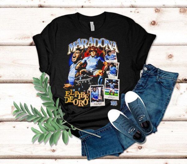 Maradona El Pibe De Oro Signature Vintage Shirt