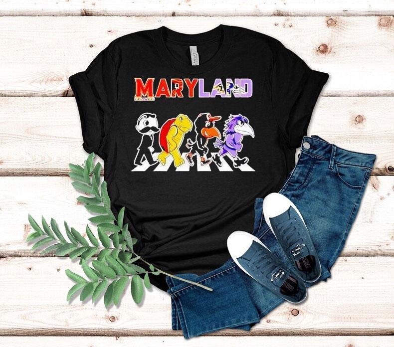 Maryland Sports Team Logo Mascot Abbey Road 2025 Shirt 4 Maryland Sports Team Logo Mascot Abbey Road Tshirt