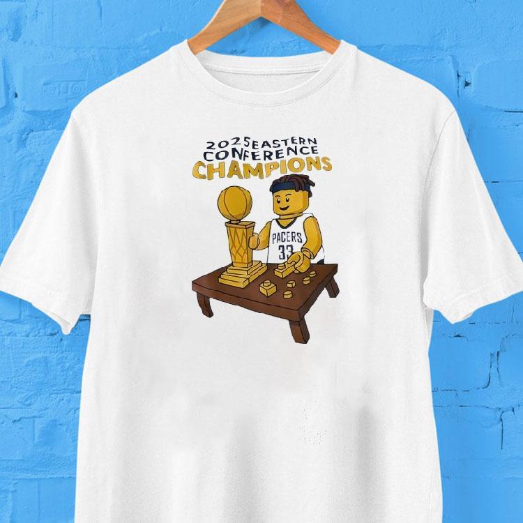 Myles Turner Indiana Pacers Eastern Conference Champions 2025 Lego Shirt 2 Myles Turner Indiana Pacers Eastern Conference Champions Lego Tshirt