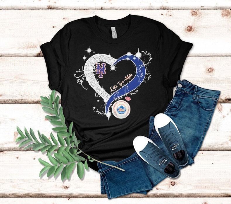 New York Mets Let's Go Mets Heart Crystal Shirt 4 New York Mets Let S Go Mets Heart Crystal Tshirt