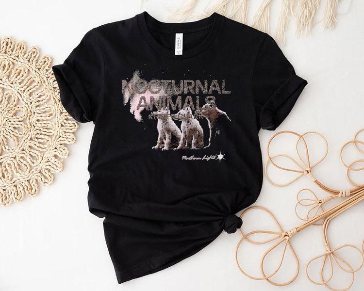 Nocturnal Animals Northern Lights Wolves Shirt 4 Nocturnal Animals Northern Lights Wolves Tshirt