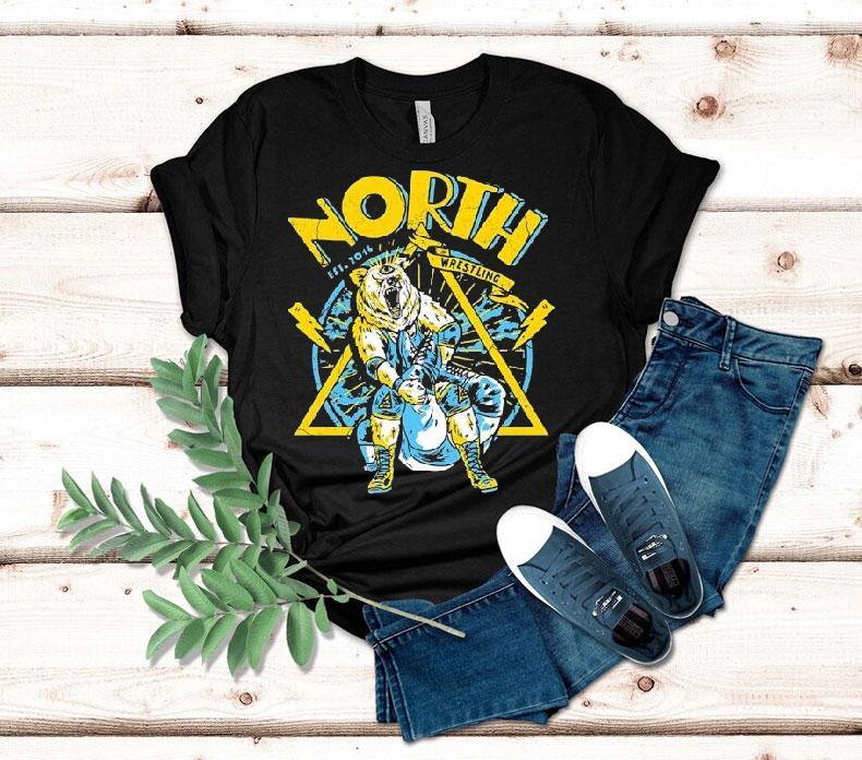 North Wrestling Est 2016 Lightning Retro Shirt 4 North Wrestling Est Lightning Retro Tshirt