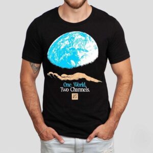 Nts One World Two Channels Hand World Earth Tshirt