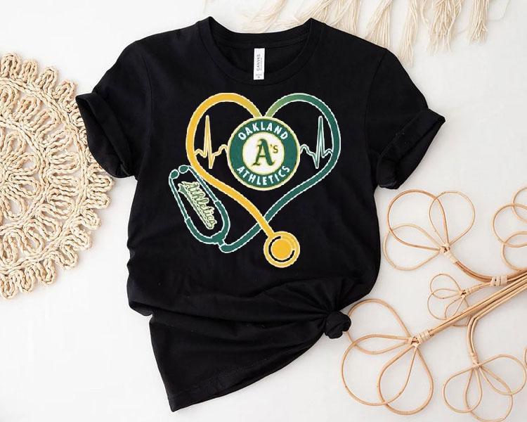 Oakland Athletics Caring Hearts Nurse Stethoscope Heartbeat Shirt 4 Oakland Athletics Caring Hearts Nurse Stethoscope Heartbea Tshirt