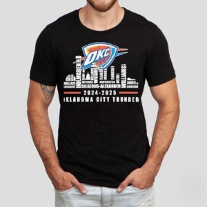 Oklahoma City Thunder 2024-2025 Team Roster City Skyline Shirt