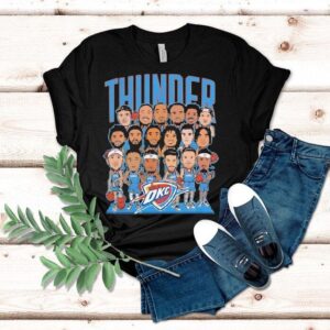 Oklahoma City Thunder 2025 Nba Finals Cartoon Roster Shirt