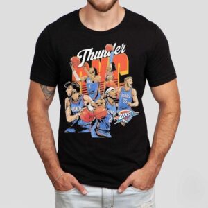 Oklahoma City Thunder Basketball Starting 5 Players Team Stars Caricature Shirt