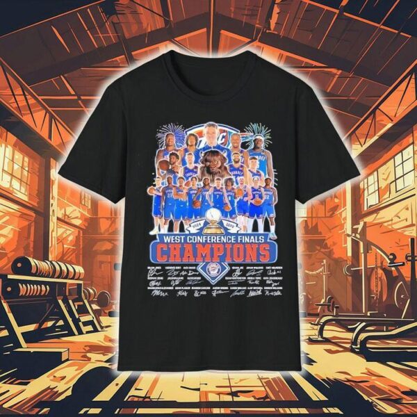 Oklahoma City Thunder West Conference Finals Champions 2025 Signatures Shirt