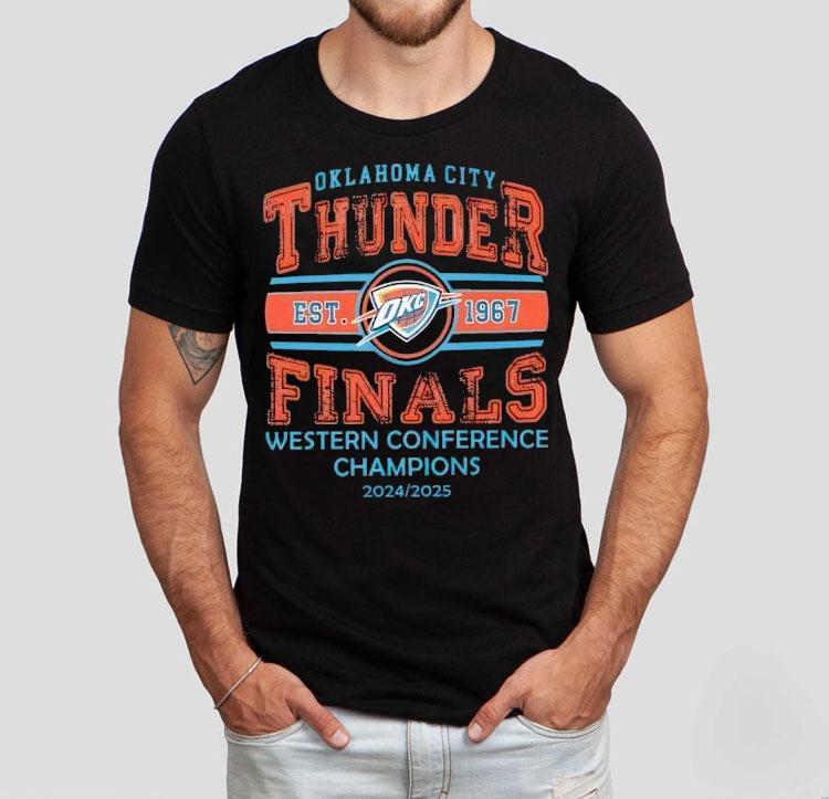 Oklahoma Thunder Western Conference Champions 2024-2025 Shirt 4 Oklahoma Thunder Western Conference Champions Tshirt
