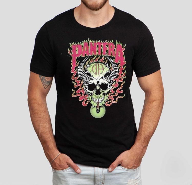 Pantera Skull Smoking Shirt 4 Pantera Skull Smoking Tshirt