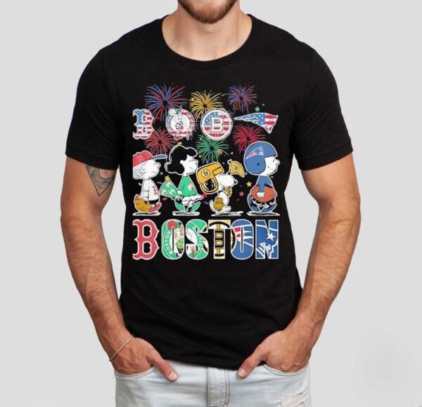 Peanut Snoopy And Friends Boston Team Happy Of 4th June Shirt