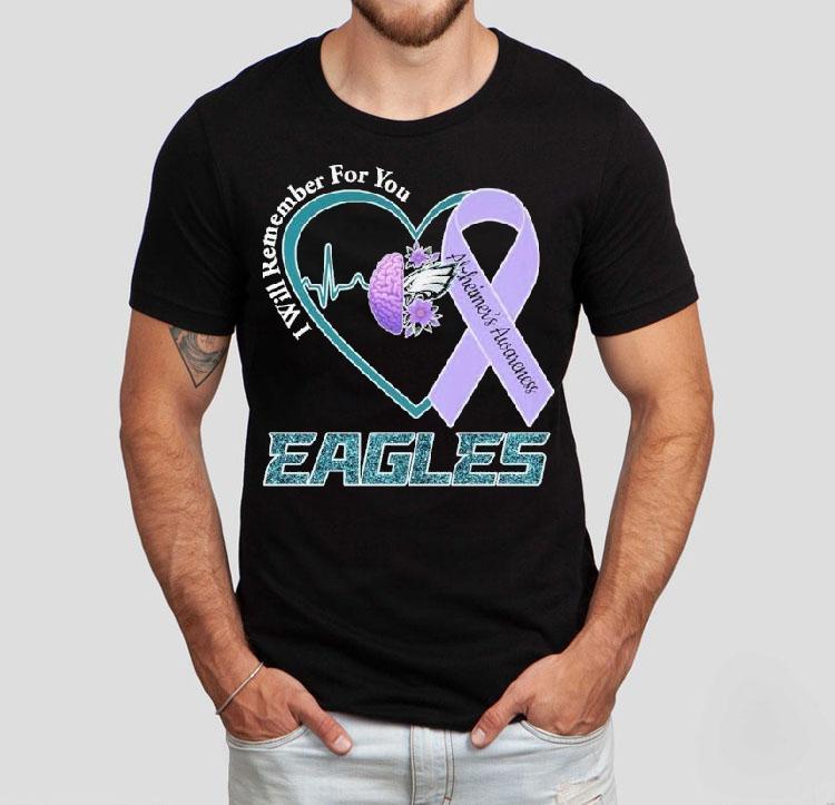 Philadelphia Eagles Philly I Will Remember For You Alzheimer's Awareness Heartbeat Brain Shirt 4 Philadelphia Eagles Philly I Will Remember For You Alzheimer S Awareness Heartbeat Brain Tshirt