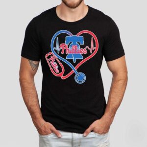Philadelphia Phillies Caring Hearts Nurse Stethoscope Shirt