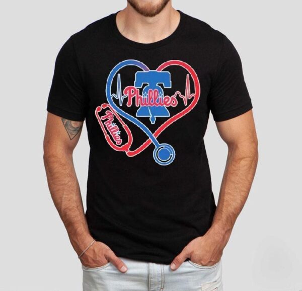 Philadelphia Phillies Caring Hearts Nurse Stethoscope Shirt